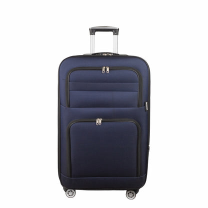 Troler voiaj Mic, Naimeed D5993, 4 roti, material textil, inchidere cifru, Albastru, 37x24x55cm
