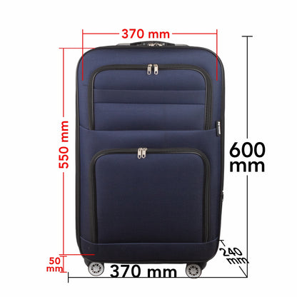 Troler voiaj Mic, Naimeed D5993, 4 roti, material textil, inchidere cifru, Albastru, 37x24x55cm