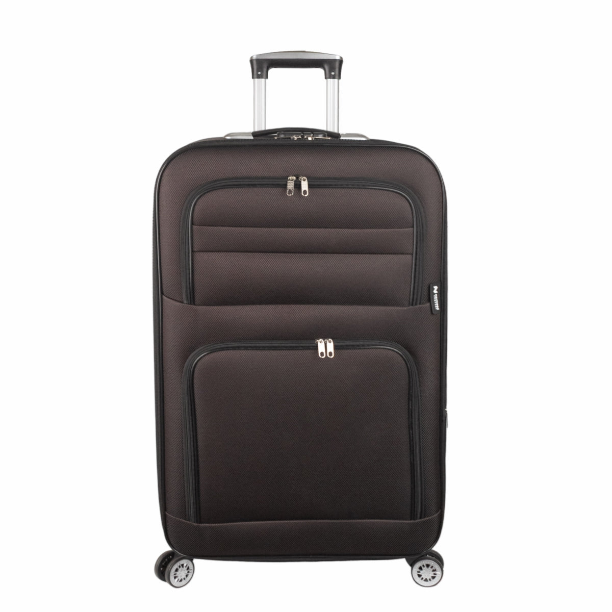 Troler voiaj Mediu, Naimeed D5995, 4 roti, material textil, inchidere cifru, Maro, 43x27x63cm