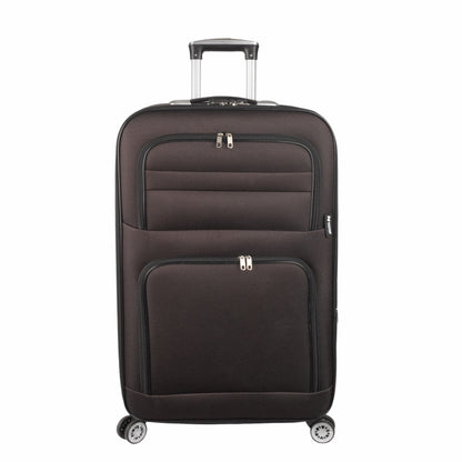 Troler voiaj Mediu, Naimeed D5995, 4 roti, material textil, inchidere cifru, Maro, 43x27x63cm