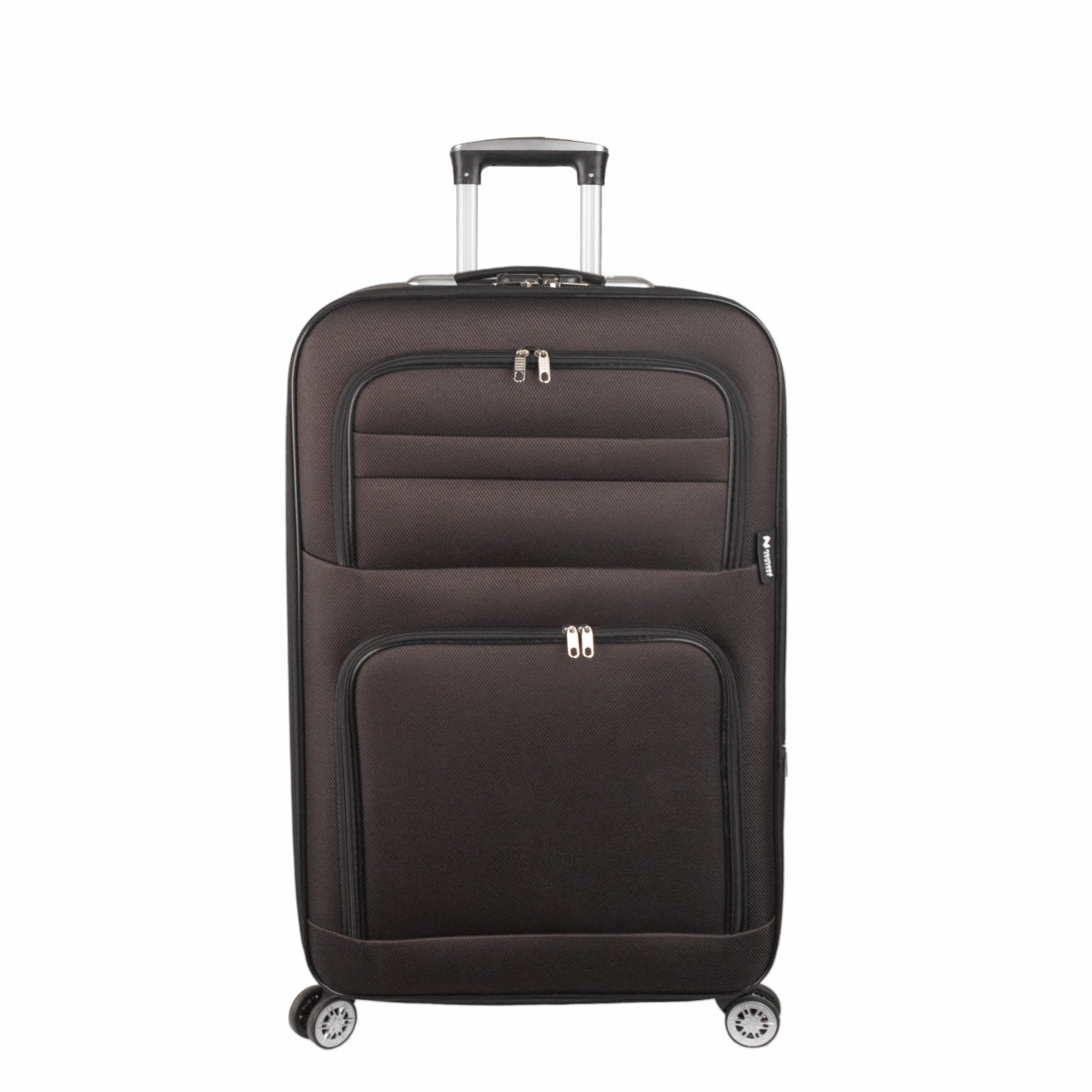 Troler voiaj Mic, Naimeed D5995, 4 roti, material textil, inchidere cifru, Maro, 37x24x55cm
