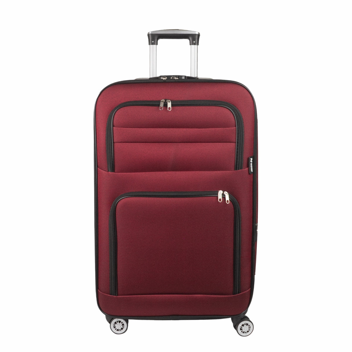 Troler voiaj Mediu, Naimeed D5996, 4 roti, material textil, inchidere cifru, Rosu, 43x27x63cm