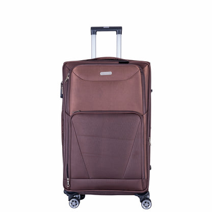 Troler voiaj Mic, Naimeed D6000, 4 roti duble 360 grade, material textil, inchidere cifru, Maro, 35x21x58cm