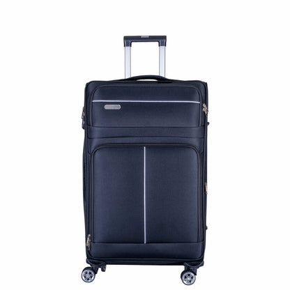 Troler voiaj Mic, Naimeed D6004, 4 roti duble 360 grade, material textil, inchidere cifru, Negru, 35x21x58cm