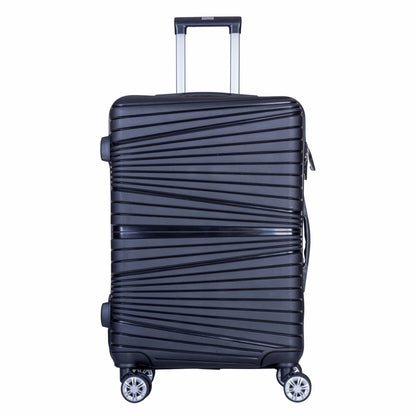 Troler voiaj Mare, Naimeed D6005, 4 roti duble 360 grade, PP, inchidere cifru, Negru, 45x24.5x69cm