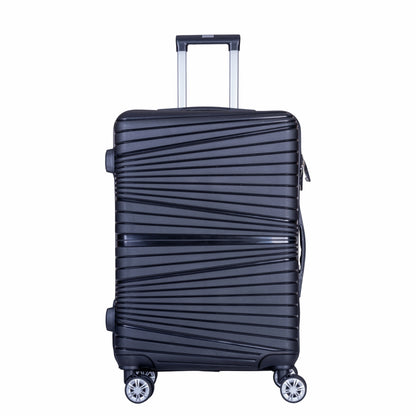 Troler voiaj Mediu, Naimeed D6005, 4 roti duble 360 grade, PP, inchidere cifru, Negru, 37x22x52cm
