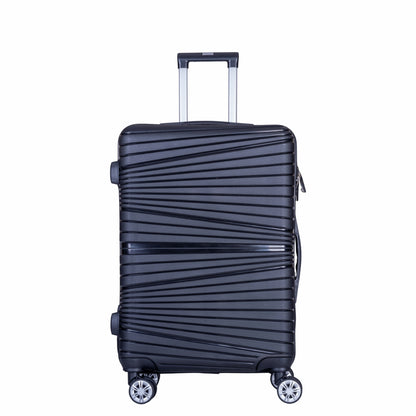 Troler voiaj Mic, Naimeed D6005, 4 roti duble 360 grade, PP, inchidere cifru, Negru, 31x20x43cm