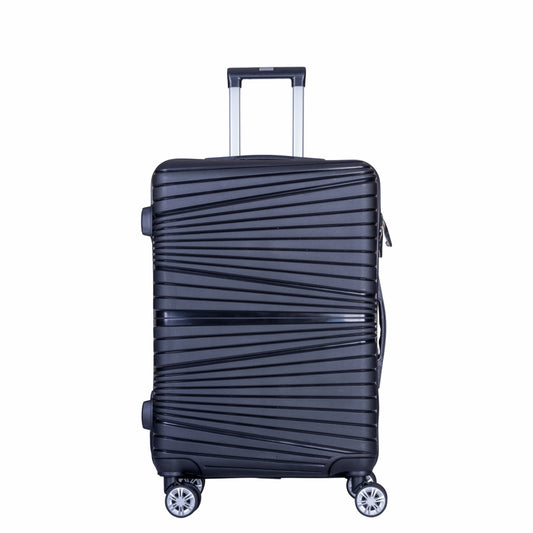 Troler voiaj Mic, Naimeed D6005, 4 roti duble 360 grade, PP, inchidere cifru, Negru, 31x20x43cm