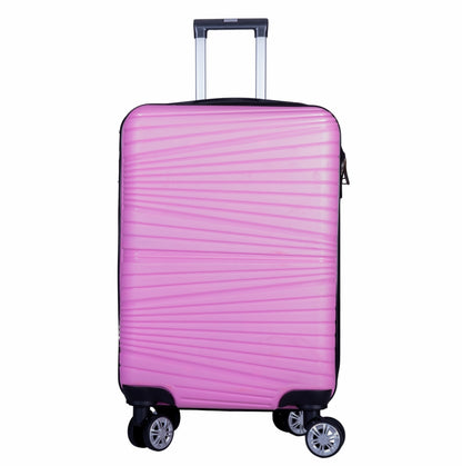 Troler voiaj Mare, Naimeed D6009, 4 roti duble 360 grade, PP, inchidere cifru, Roz, 45x24.5x69cm