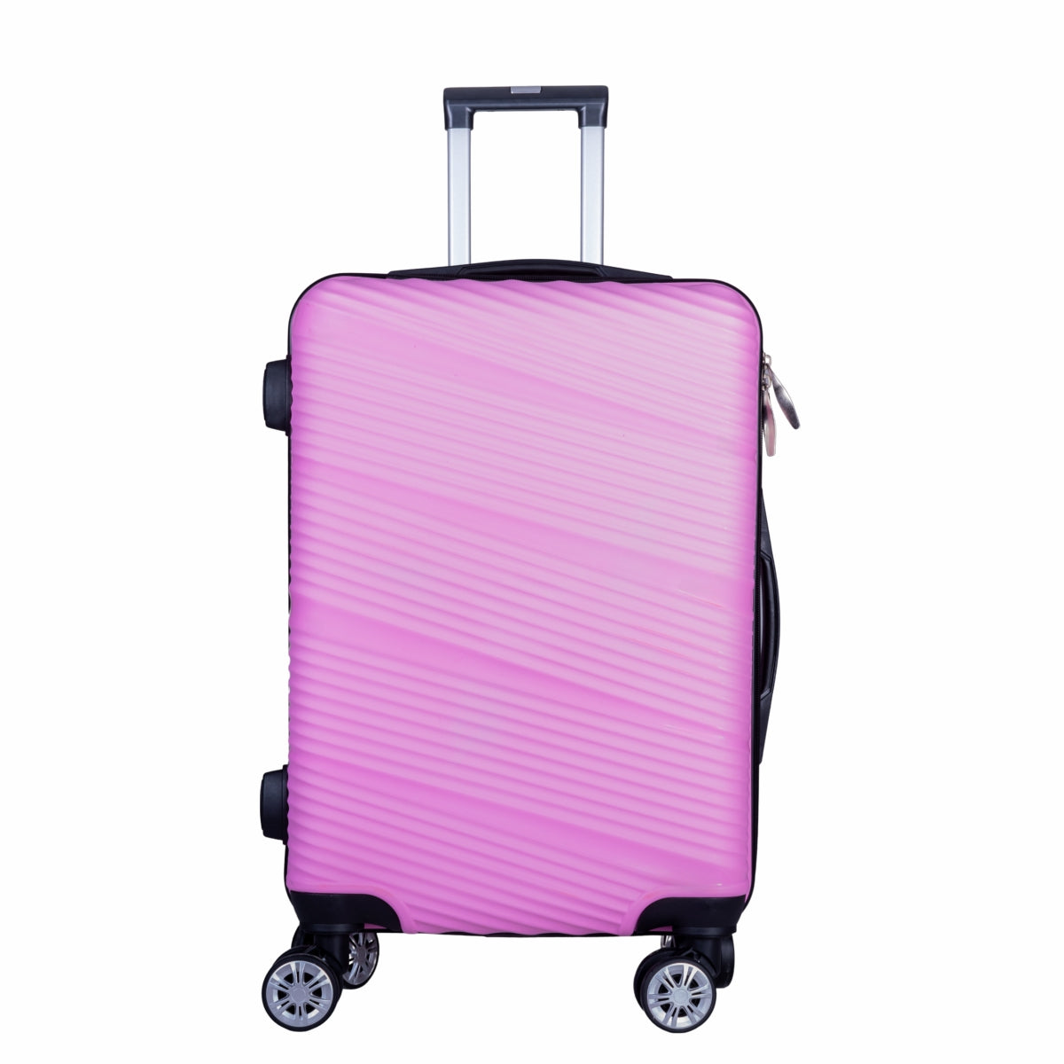 Troler voiaj Mediu, Naimeed D6010, 4 roti duble 360 grade, PP, inchidere cifru, Roz, 39x22.5x54cm