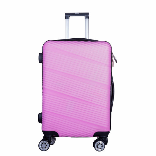 Troler voiaj Mediu, Naimeed D6010, 4 roti duble 360 grade, PP, inchidere cifru, Roz, 39x22.5x54cm