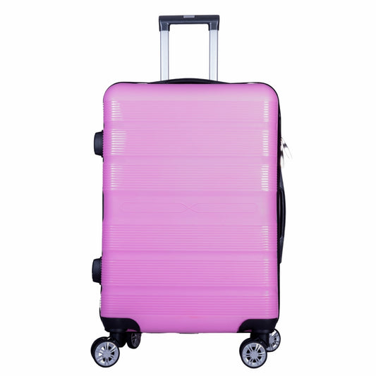 Troler voiaj Mare, Naimeed D6012, 4 roti duble 360 grade, PP, inchidere cifru, Roz, 49x26x70cm