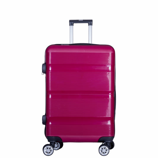Troler voiaj Mic, Naimeed D6015, 4 roti duble 360 grade, PP, inchidere cifru, Visiniu, 35x21x47cm