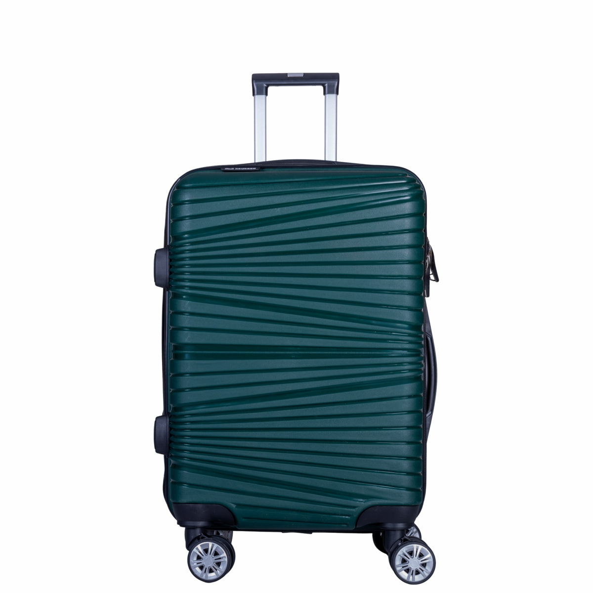 Troler voiaj Mic, Naimeed D6025, 4 roti duble 360 grade, PP, inchidere cifru, Verde, 31x20x43cm