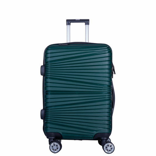 Troler voiaj Mic, Naimeed D6025, 4 roti duble 360 grade, PP, inchidere cifru, Verde, 31x20x43cm