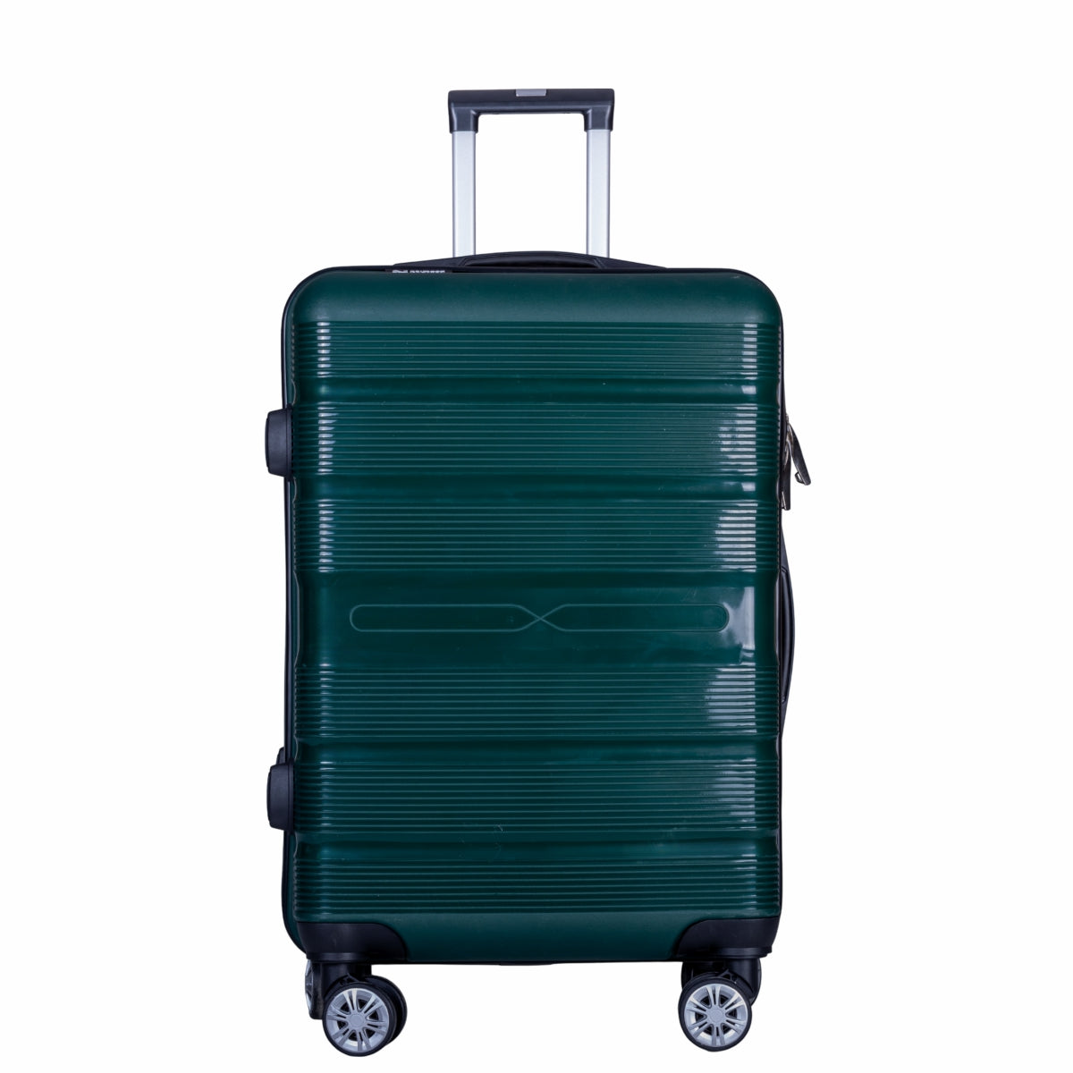 Troler voiaj Mediu, Naimeed D6028, 4 roti duble 360 grade, PP, inchidere cifru, Verde, 43x24x59cm