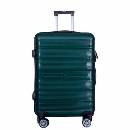 Troler voiaj Mediu, Naimeed D6028, 4 roti duble 360 grade, PP, inchidere cifru, Verde, 43x24x59cm