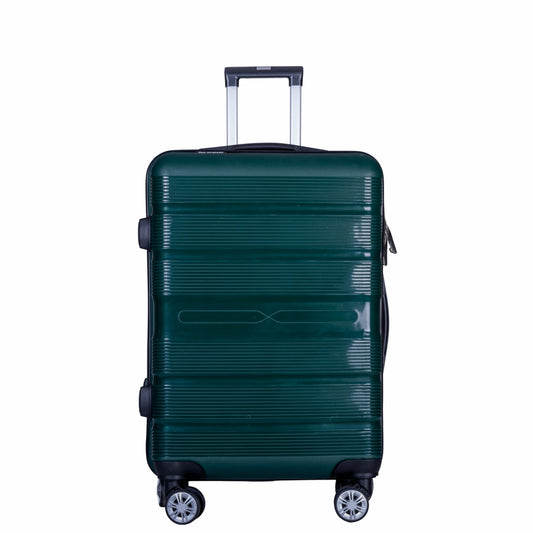 Troler voiaj Mic, Naimeed D6028, 4 roti duble 360 grade, PP, inchidere cifru, Verde, 36x21.5x50cm