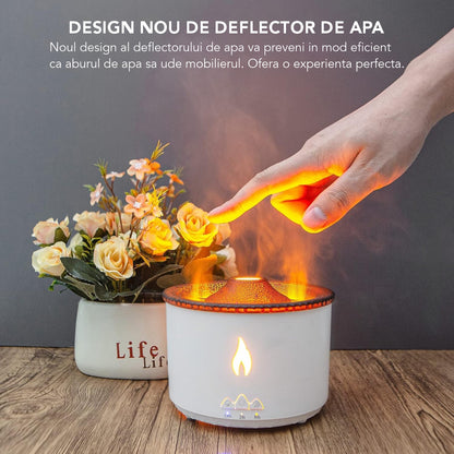 Umidificator cu aromaterapie, Naimeed D6031, vulcan, Alb, 130x110x130mm