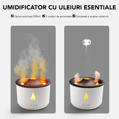 Umidificator cu aromaterapie, Naimeed D6031, vulcan, Alb, 130x110x130mm