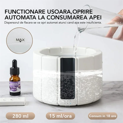 Umidificator cu aromaterapie, Naimeed D6033, Foc de Tabara, Alb, 148x200x148mm