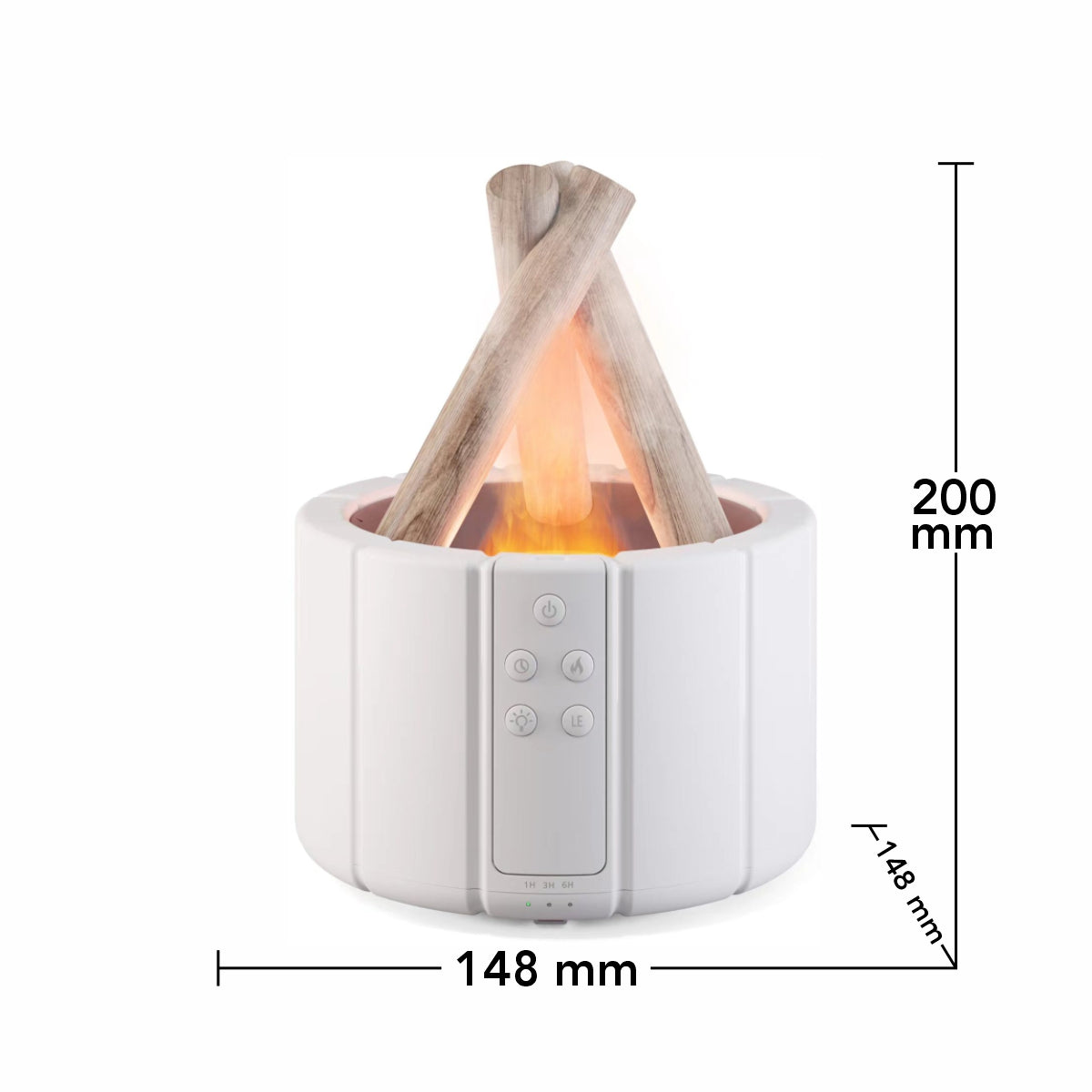 Umidificator cu aromaterapie, Naimeed D6033, Foc de Tabara, Alb, 148x200x148mm