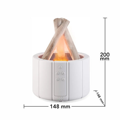 Umidificator cu aromaterapie, Naimeed D6033, Foc de Tabara, Alb, 148x200x148mm