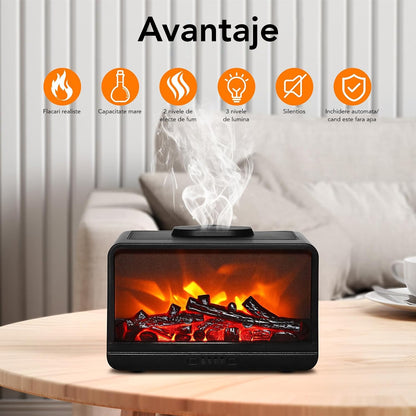 Umidificator cu aromaterapie, Naimeed D6036, Semineu, Maro, 183x125x120mm