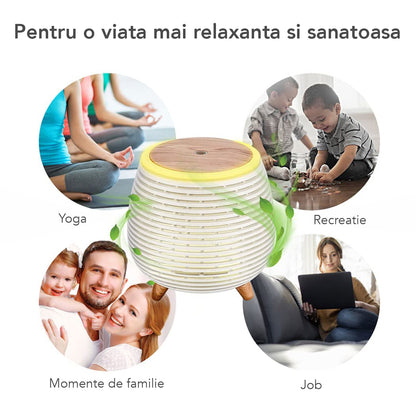 Umidificator cu aromaterapie, Naimeed D6041, Alb, 118x119x118mm