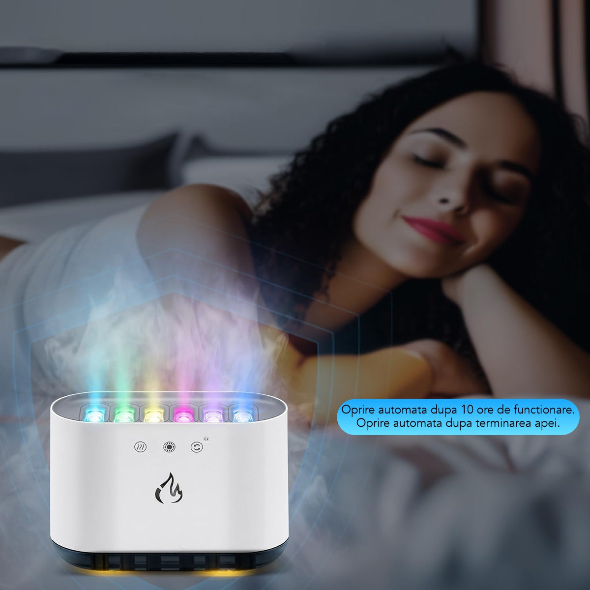 Umidificator cu aromaterapie, Naimeed D6049, Alb, 180x120x80mm