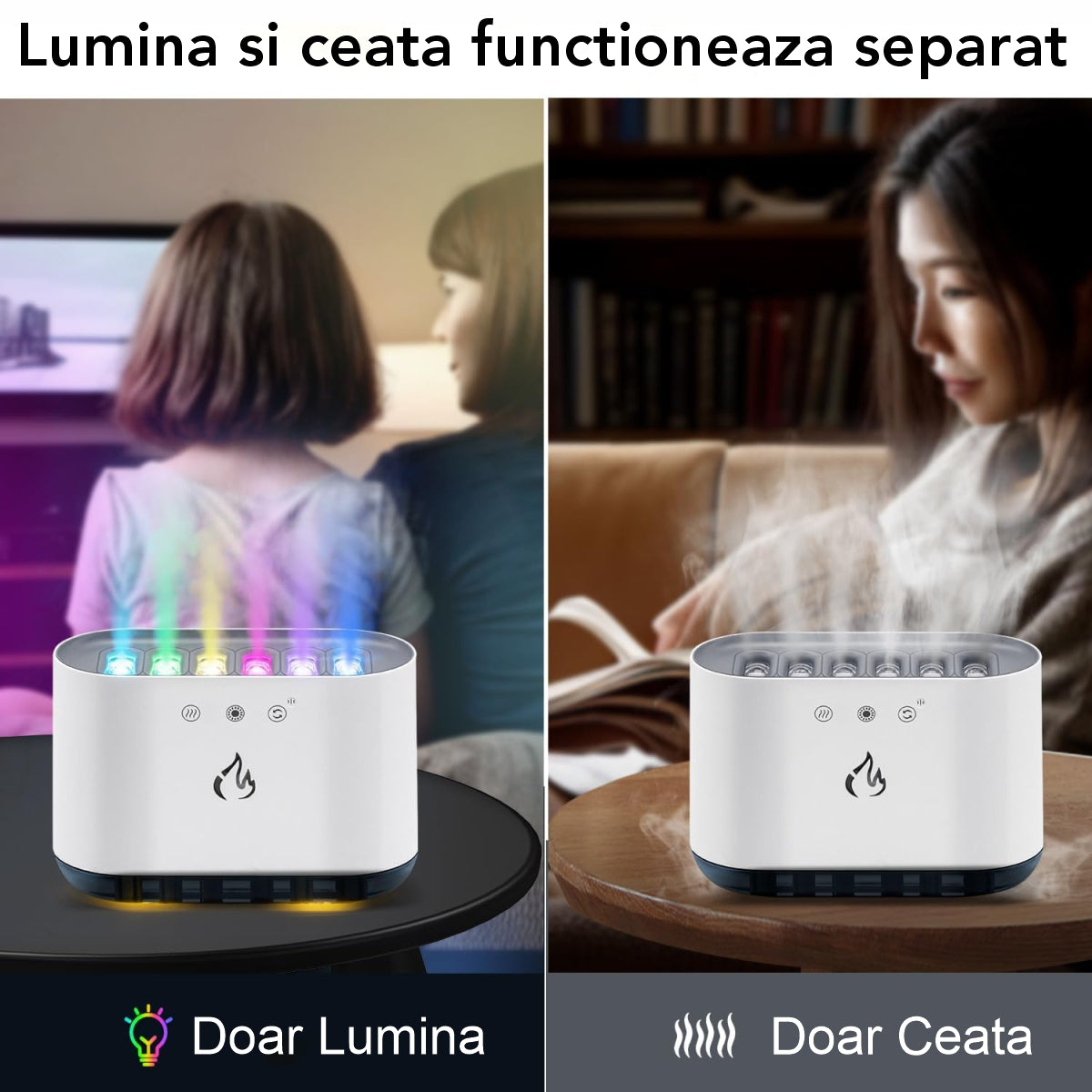 Umidificator cu aromaterapie, Naimeed D6049, Alb, 180x120x80mm