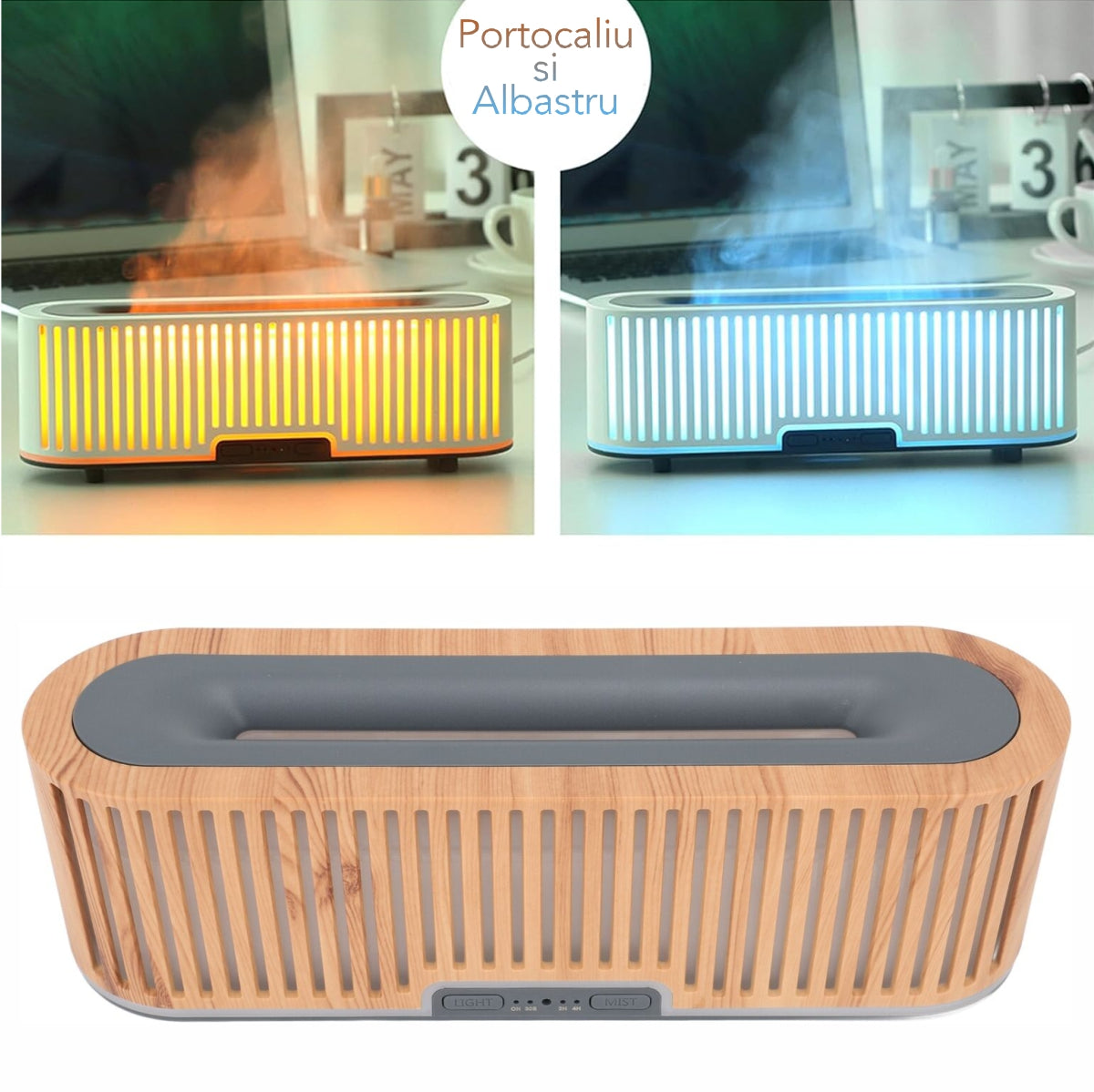 Umidificator cu aromaterapie, Naimeed D6055, Maro, 250x86x69mm
