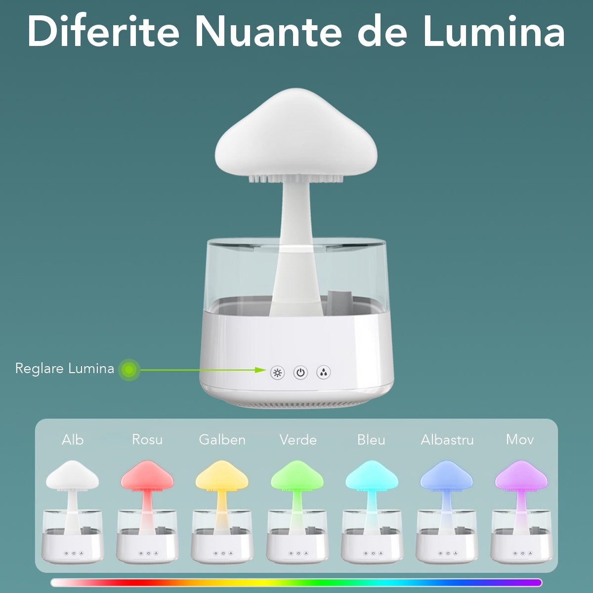 Umidificator cu aromaterapie, Naimeed D6059, Alb, 164x261x164mm