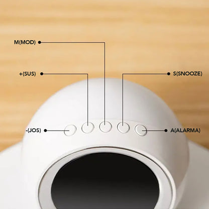 Incarcator wireless cu ceas incorporat si lumina de veghe, Naimeed D6066, Alb, 180x80x180mm