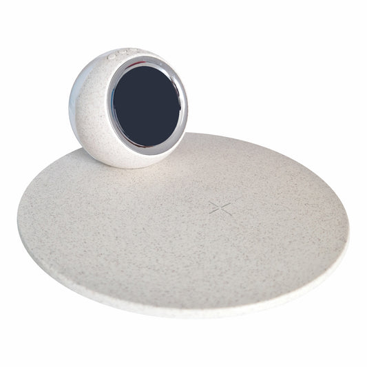 Incarcator wireless cu ceas incorporat si lumina de veghe, Naimeed D6066, Granit, 180x80x180mm