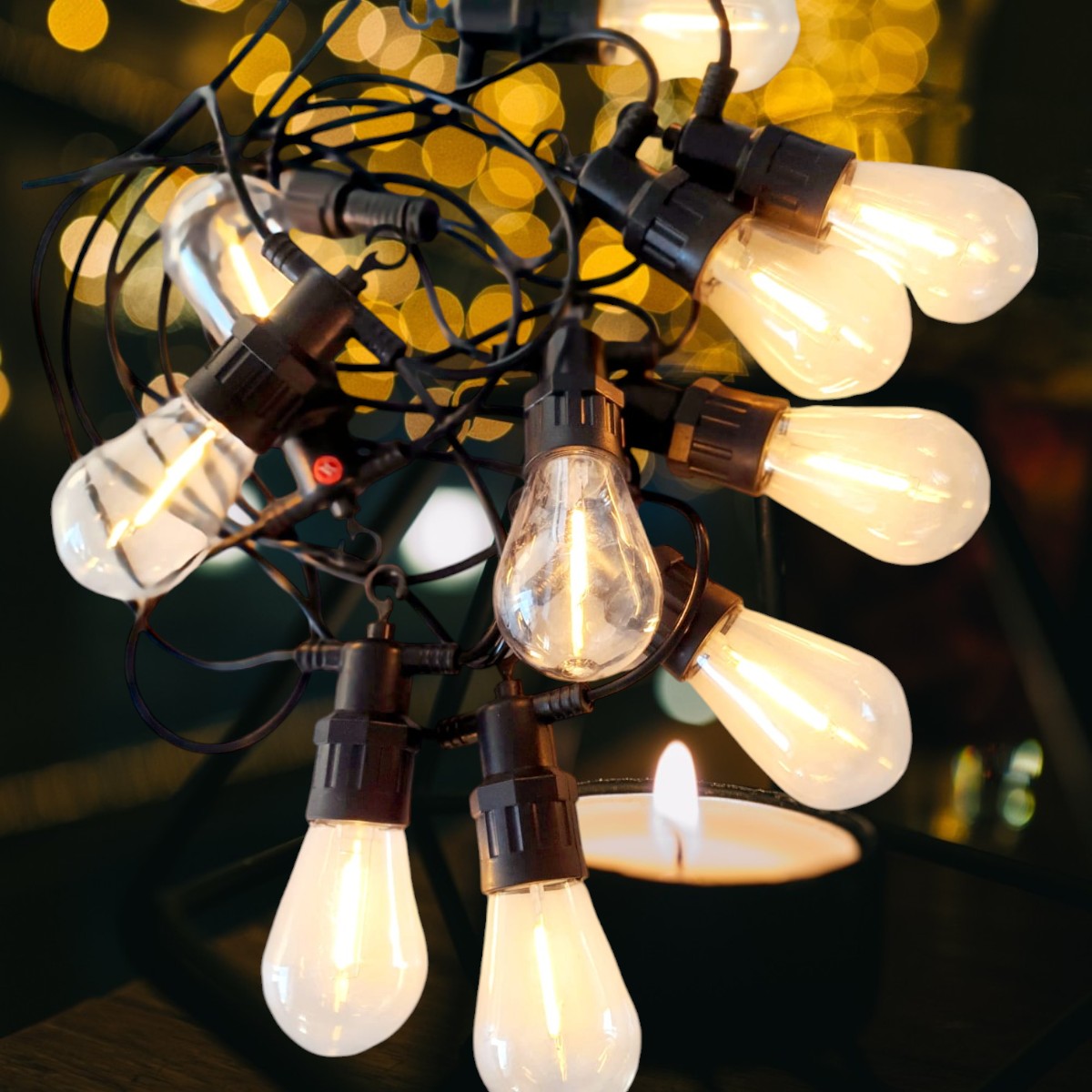 Ghirlanda luminoasa, solara, decorativa, interconectabila, Naimeed D6077, 5m, 10 Becuri LED, Lumina Alb Cald