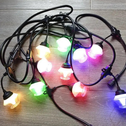 Ghirlanda luminoasa, solara, decorativa, interconectabila, Naimeed D6088, 5m, 10 Becuri LED, Lumina Multicolor