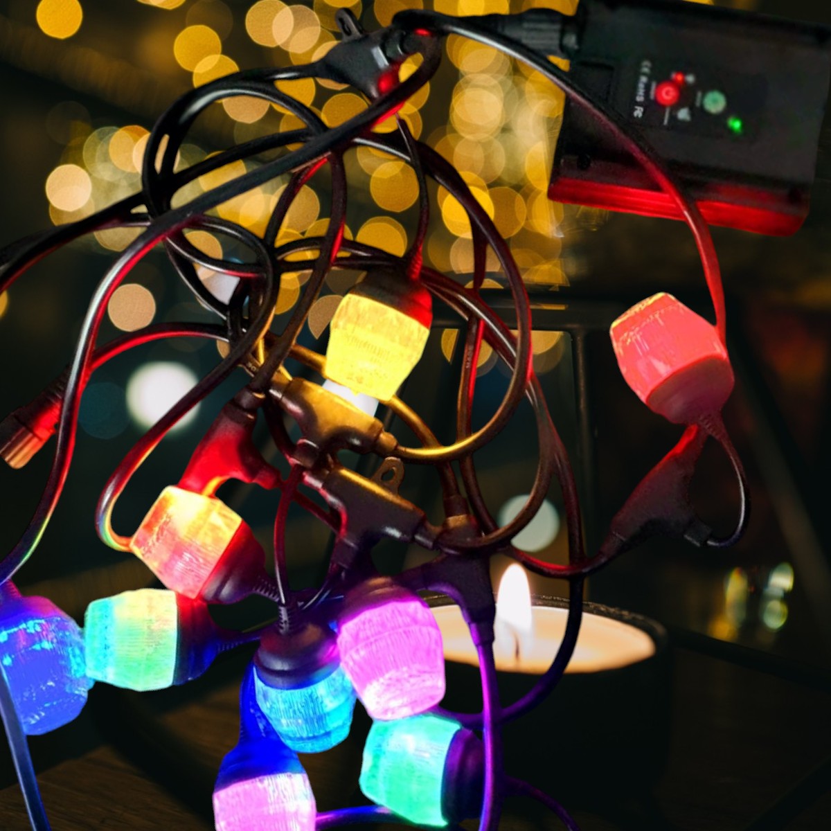 Ghirlanda luminoasa, solara, decorativa, interconectabila, Naimeed D6096, 5m, 10 Becuri LED, Lumina Multicolor