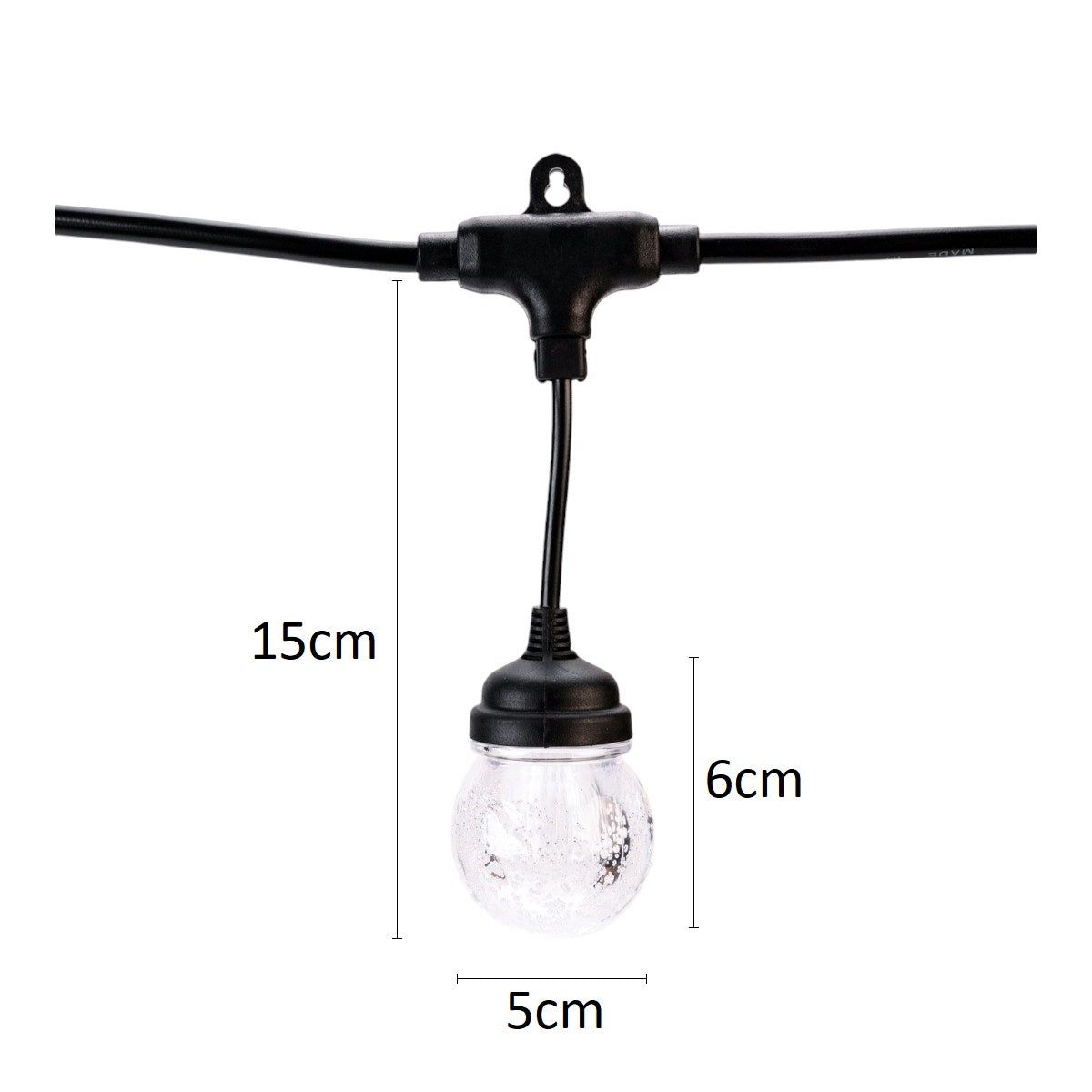 Ghirlanda luminoasa, decorativa, interconectabila, Naimeed D6101, 5m, 10 Becuri LED, Lumina Alb Cald