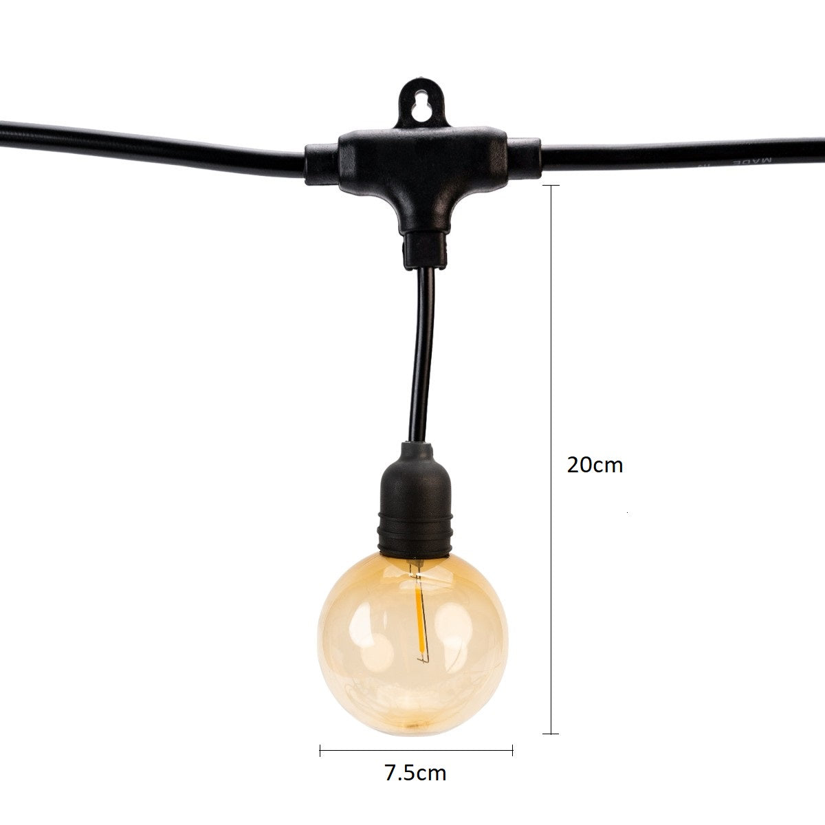 Ghirlanda luminoasa, decorativa, interconectabila, Naimeed D6104, 5m, 10 Becuri LED, Lumina Alb Cald
