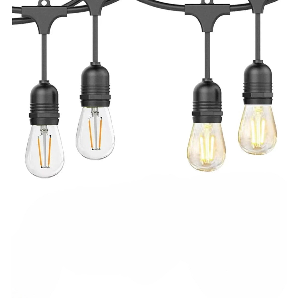Set 10 becuri LED E27, doua filamente 2W, 220V, pentru ghirlanda, Naimeed D6130, Lumina Alb Cald