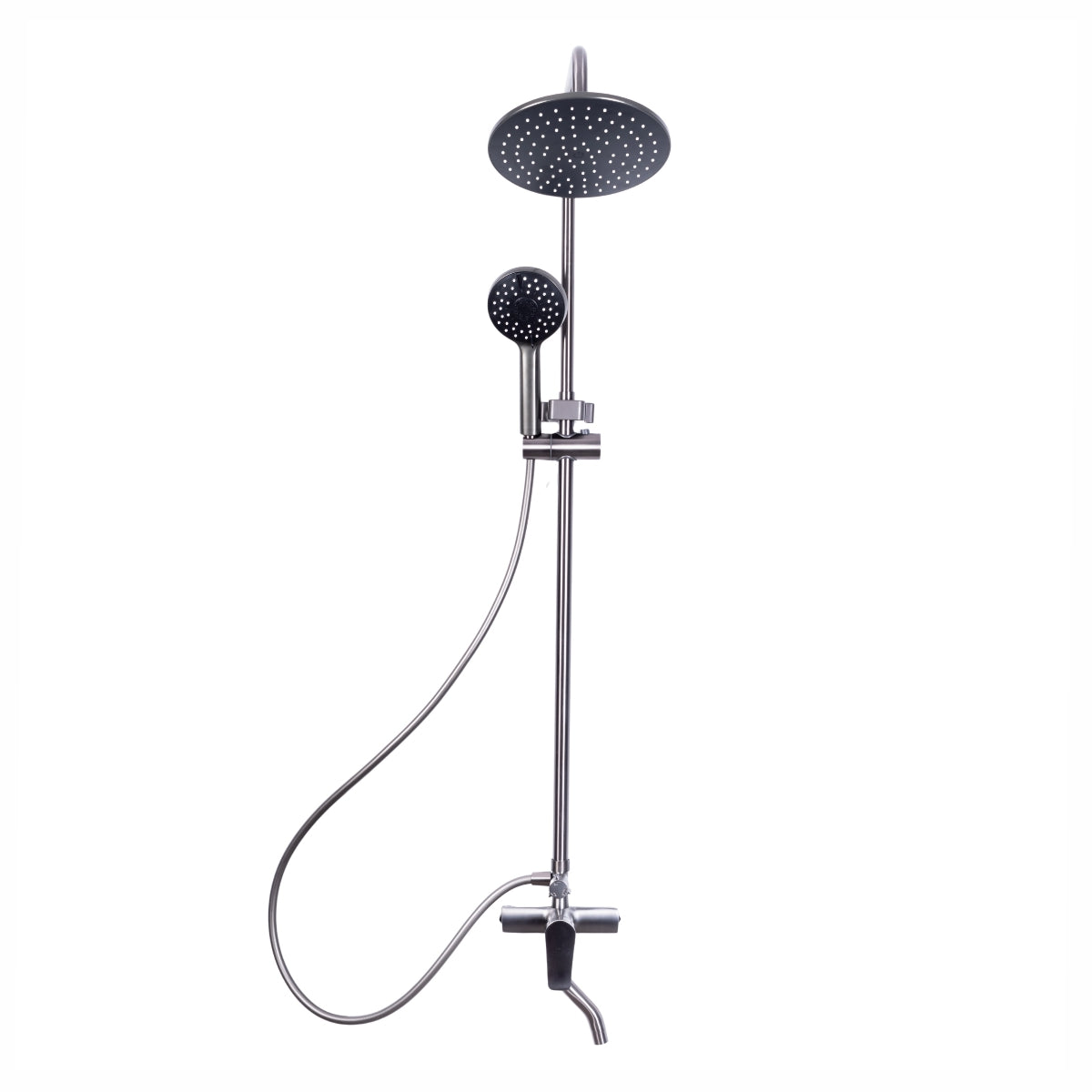 Coloana de dus, cu para fixa si para mobila, Naimeed D6136, 3 functii, otel inoxidabil, Argintiu