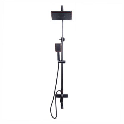 Coloana de dus, cu para fixa si para mobila, Naimeed D6137, 3 functii, otel inoxidabil, Negru