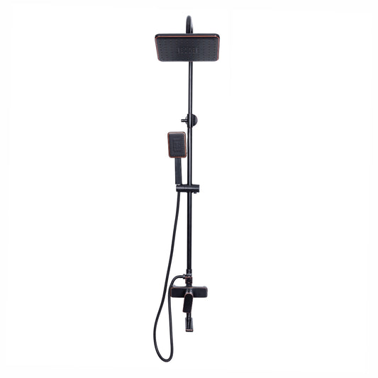 Coloana de dus, cu para fixa si para mobila, Naimeed D6137, 3 functii, otel inoxidabil, Negru
