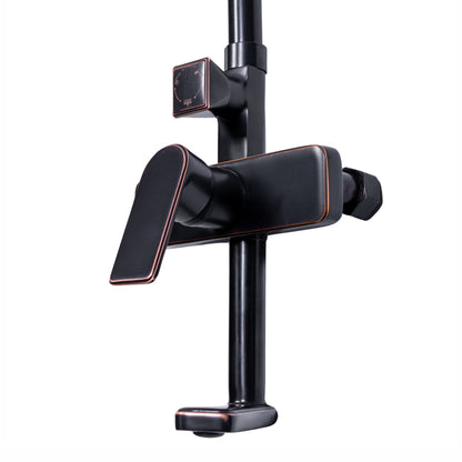 Coloana de dus, cu para fixa si para mobila, Naimeed D6137, 3 functii, otel inoxidabil, Negru