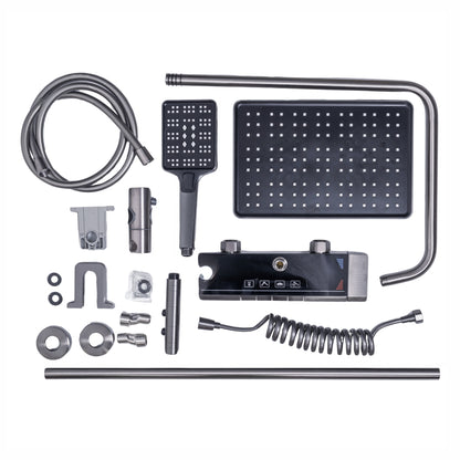 Coloana de dus, cu para fixa si para mobila, Naimeed D6138, 4 functii, otel inoxidabil, Argintiu