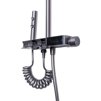 Coloana de dus, cu para fixa si para mobila, Naimeed D6139, 4 functii, otel inoxidabil, Gri