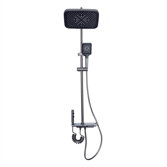 Coloana de dus, cu para fixa si para mobila, Naimeed D6145, 4 functii, otel inoxidabil, Gri