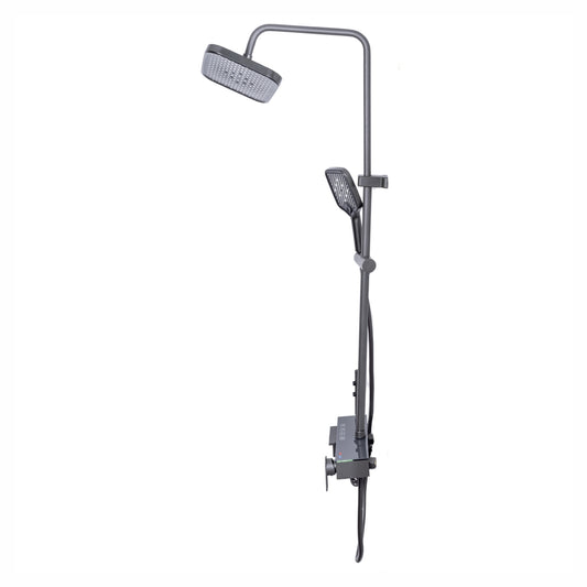 Coloana de dus, cu para fixa si para mobila, Naimeed D6147, 4 functii, otel inoxidabil, Gri