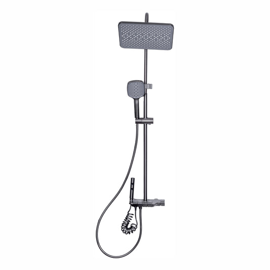 Coloana de dus, cu para fixa si para mobila, Naimeed D6157, 4 functii, otel inoxidabil, Gri
